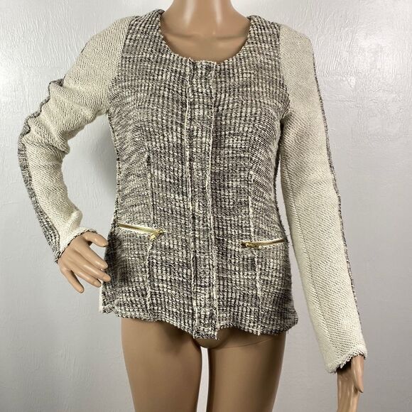 Cartonnier Anthropologie soft tweed distressed jacket size S - Picture 1 of 9